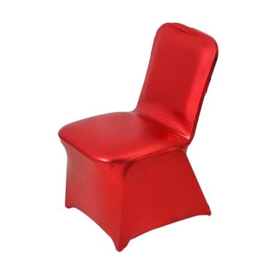 China Single RED Metallic Chair Covers Universal Stretch Chair Fabric for sale