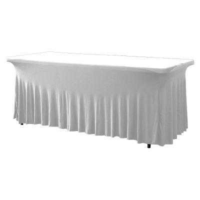 China Table Cover Waterproof 6ft Fitted Tablecloth Wrinkle Resistant Spandex Table Skirts For Rectangle for sale