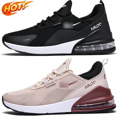 China Cushioning 2021 Wholesale Custom Brand Mens Sneaker Black And White Women Air Cushion Running For Men Sport Running Shoes With Knit Upper for sale