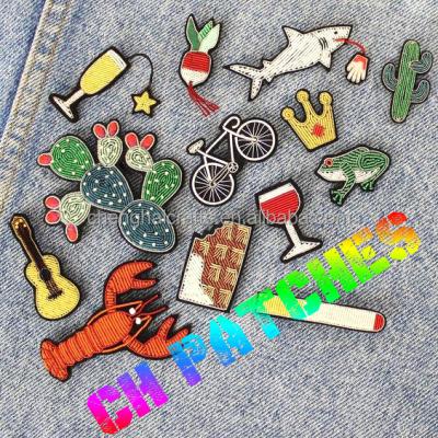 China Handmade Custom Embroidered Patches Apparel Patches Iron On Embroidery Patch for sale