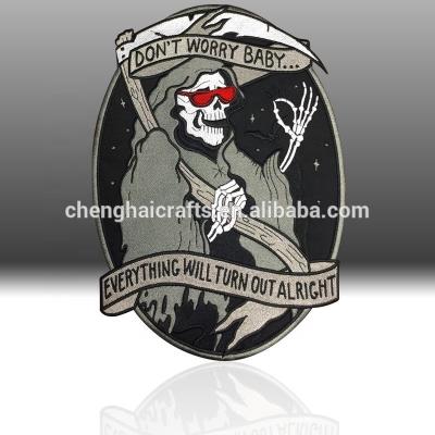 China Handmade Skull Patch Promotion Embroidery Badge With Cheap Price Patches for sale