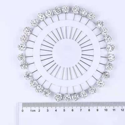 China Fresh Lace Wholesales Handmade Crystal Ball Head Muslim Scarf Hijab Pins for sale