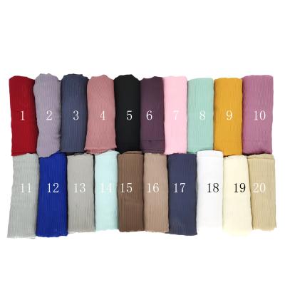 China Beautiful Elegant Girls Lace Hijab Chiffon Scarf Women Chiffon Shawls With Beautiful The Same Color Lace for sale