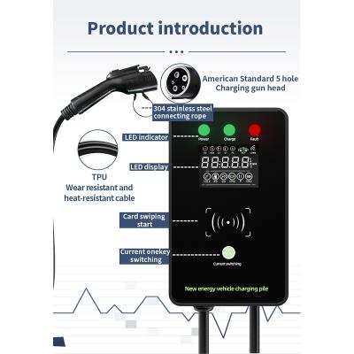 China Pure Copper wire Wholesale ev wallbox charger smart ev charging cable gun head control box 32a 3phase ev charger charging station for sale