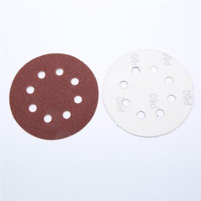 China Cleaning Seams Factory Supply Aluminum Oxide 4.5 Inch 8 Inch Hole Red Hook And Loop Sanding Disc for sale