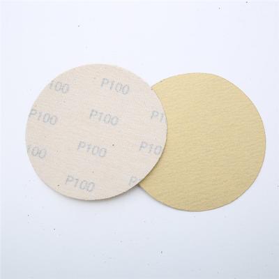 China Sunplus P40-P800 Sandpaper Seams Automotive Sand Paper Cleaning Golden Belt Sandpaper Yellow Automotive Dry Abrasive Hook And Loop Weld Sanding Discs for sale