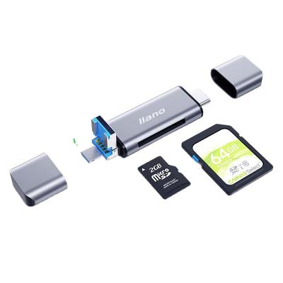 China SD-TF-Micro Type SD OTG Card Reader LLANO USB 3.0 Card Reader 5 in 1 Micro OTG TF SD Card Reader for Smart Memory Card Adapter computer phone camera for sale