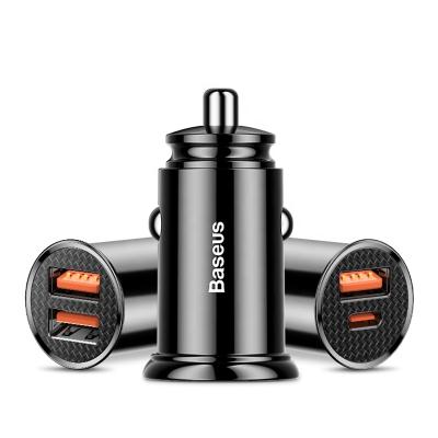 China Baseus Car Charger 30W USB Mobile Phone Fast Charging PD 4.0 3.0 Car Phone Charger Fast Charging Adapter For Huawei Xiaomi iPhone 12 Samsung for sale