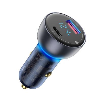 China Baseus 65W PD Car Charger QC 4.0 3.0 LED Display Type-C Mobile Phone/Laptop Fast Car Charger Adapter For USB Laptop iPhone Samsung Xiaomi -VS for sale