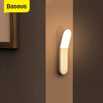 China Baseus Infrared Smart Automatic Induction Staircase LED Light Rechargeable PIR Motion Sensor Night Lights LED Wall Lamp for Bedroom Bedside Kitchen for sale