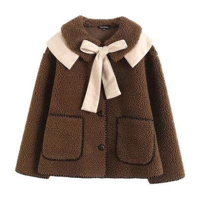 China Anti-wrinkle black lambswool coat fashionable women's jackets temperament wool lamb fur coats for sale