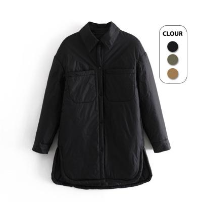 China Fashionable low price cardigan jacket women polyester breathable shirt jacket women sleeveless long shirt jacket for sale