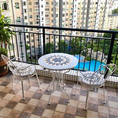 China Antique Wholesale Patio Furniture Outdoor 3 Piece Mosaic Bistro Set for sale