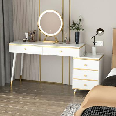 China Nordic Adjustable Solid Wood Makeup Dresser Furniture Bedroom Drawer Table Mirrored Dresser Set (Size) for sale