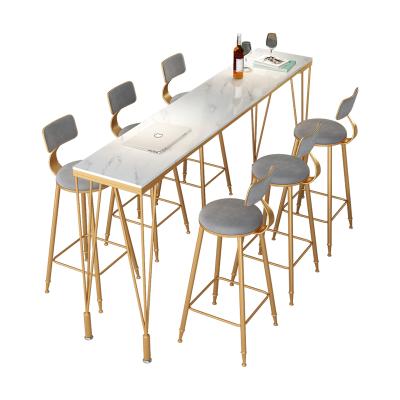 China Easy to use and durable modern simple commercial modern high legs bar table cafe bar table chair set for sale