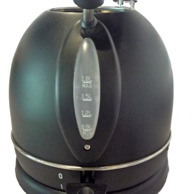 China 360 Degree Base 1.8L #201 SS Size Stainless Steel Tea Kettles Large Lid Rotation Black Electric Kettle for sale