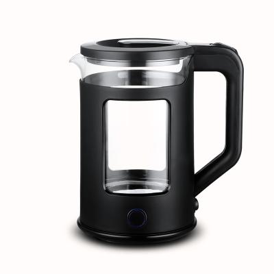 China New Design LED Light Boil-dry Protection Electric Water 1.8 Liter Tea Maker Cordless Borosilicate Glass Kettle High Body Auto Shut-off for sale