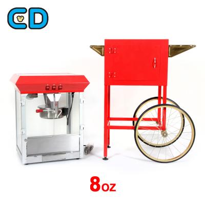 China Automatic 4OZ 8OZ Customized Commercial Popcorn Machine Cinema Nostalgia Automatic Popcorn Popcorn Machine Cart for sale