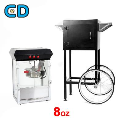 China 4OZ 8OZ Automatic Snack Pop Corn Machines Popcorn Cart Commercial Popcorn Ball Make Machine With Cart Wheels for sale