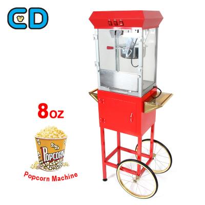 China Best Automatic Kettle Popper Popcorn Machine Red Cart Vintage Popcorn Maker Nostalgia Machine and 8 Ounce Popcorn Cart for sale