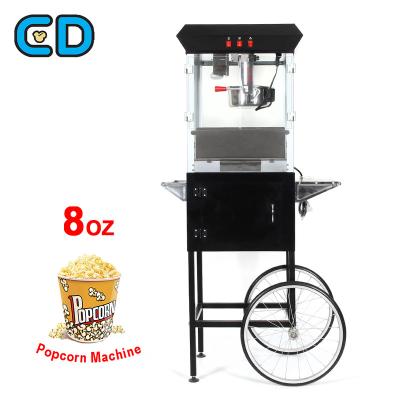 China 8 Ounce Puffed Rice Popcorn Machine Cart Automatic Popcorn Maker Popcorn Maker Black Pop Corn Cart For Popcorn Machine for sale