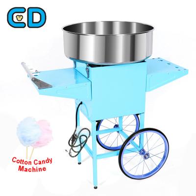 China Large Commercial Supply Blue Automatic Cotton Candy Floss Machine Manufacturers 1000W Party Time Flower Candy Cotton Candy Maker For Sale for sale