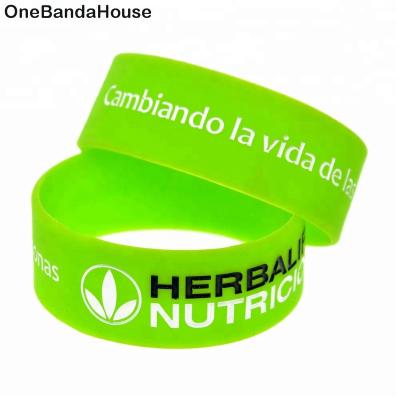 China 1PC Adult Size Cambiando de La de Vida Silicone Wristband One Inch Wide Casual/Sport Gift Wristband for sale