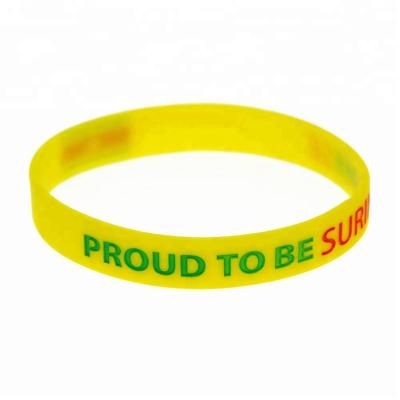 China Classic Size Yellow Adult Classic Custom Design Silicone Wristband For Promotional Gift for sale