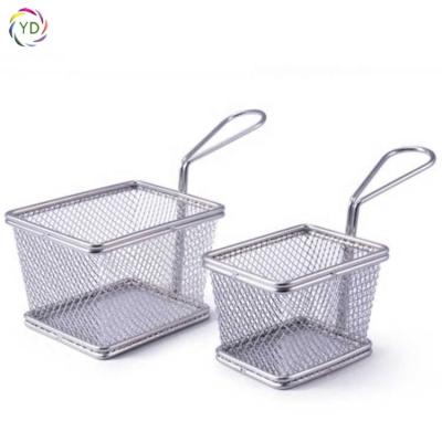 China Sustainable Top Quality Stainless Steel Kitchen Strainers Frying Baskets for sale