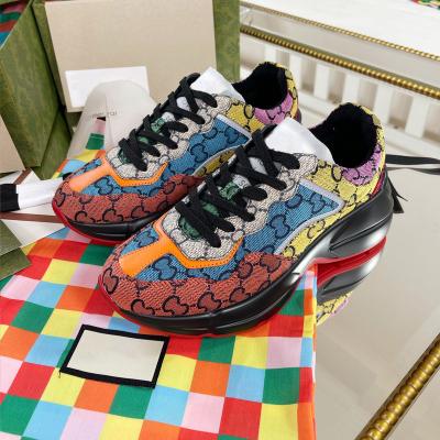 China 2021 fashion new retro hot sale color hot sale printed thick one size for men and women casual sports running sneakers for sale