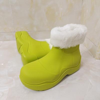 China Round Cute Colorful Custom Waterproof Fur Platform Fancy Winter Warming Boots for sale