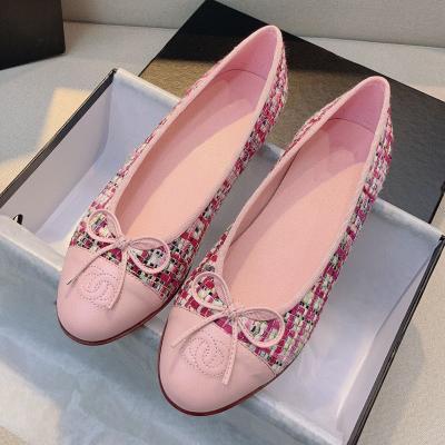 China Round 2021 Spring Autumn New Designer Casual Flat Round Toe Bow Breathable Soft Ballet Pumps for sale