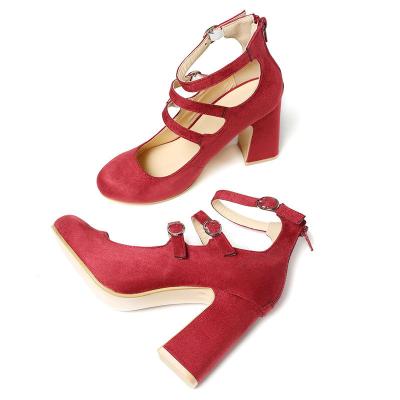 China Fashion Trend Ladies Casual Summer Pointed High Heels Red Shoes For Women for sale