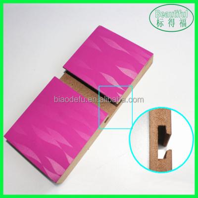 China Offer Different Exterior Style - Magic Melamine / PVC Finishes Slat Wood Wall Panel For Display Props for sale