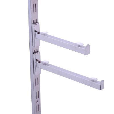 China Supermarket Metal Shelf Support Glass Shelf Rack For Channel / Upright for sale