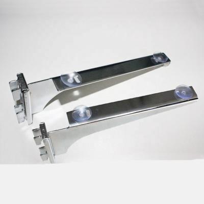 China Fit For Slotted Raceway Metal Twin Slotted Brackets For Glass / Wood Shelf Support for sale