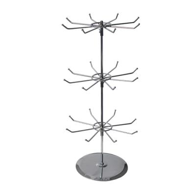 China 3 Tier Revolving Counter Display Of Portable Metal Jewelry for sale