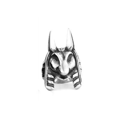 China Stainless Steel FASHIONABLE Stylish Men's Ring Reaper Anubis Egyptian Egyptian Ring Retro For Hip Hop Biker Charm Jewelry Punk Ring for sale