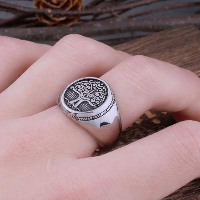 China Vintage Vikings Rings For Men's Stainless Steel Tree Of Life Necklace for sale