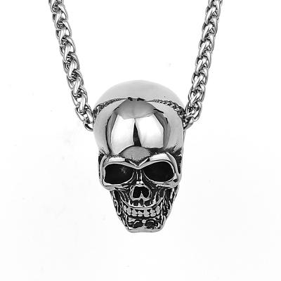 China TRENDY Punk Neo-Gothic Men's Large Biker Skull Pendant Stainless Steel Pendant Necklace For Charm Jewelry for sale