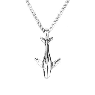 China Vintage Stainless Steel Whale Whale Necklace Mens Hip Hop Animal Pendant Biker Punk Necklace For Animal Charm Jewelry for sale