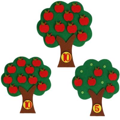 China Hot Selling DIY Science Educational Toys DIY Math Apple Tree Knowledge 1-10 Teaching Aid Weaving Material For Kindergarten Math Area Felt for sale