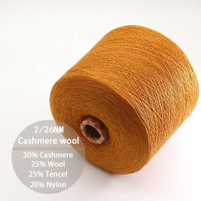 China Sale Anti-Static Pig Blending 2/26NM 30% Cashmere 25%Wool 25%Tencel 20%Nylon Superfine Cashmere Yarn for sale