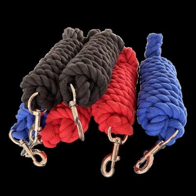 China Factory Wholesale Custom Durable Equestrian Equine Braided Reins High Quality Factory Riding Polyester Strong Lead Ropes for sale