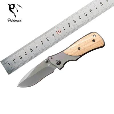 China Best-selling Non-variable wooden camping pocket knife Amazon folding pocket hunting knife tactical outdoor folding knife for sale