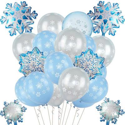 China Frozen Winter Wonderland Balloons Snowflake Christmas Theme Baby Shower Birthday Party Decorations Trendy Holiday Party Supplies for sale