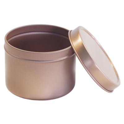 China New style eco-friendly and recyclable material rose gold square lid tin can for cookie tin with window slip candle wax packaging tin box for sale