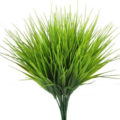 China Plastic Fake Plants Artificial Plastic Wheat Grass Leaves Shrubs Bushes Indoor Simulation Greenery Outside Garden Decor for sale