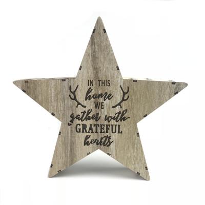 China Europe Props Wooden Pentagram Battery Cable Bedroom Gift Light Hanging Ornaments For Christmas Festival Party for sale