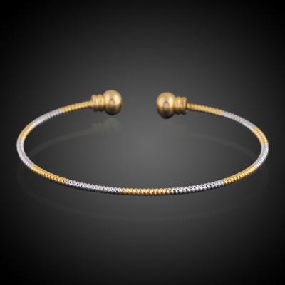 China 24K Gold India Lotus Simple Two Tone Bangle Bracelet Religious Indian Jewelry For Women for sale